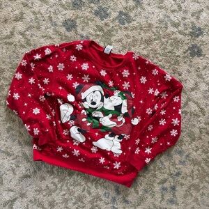 Disney Red Snowflake Mickey Mouse Top